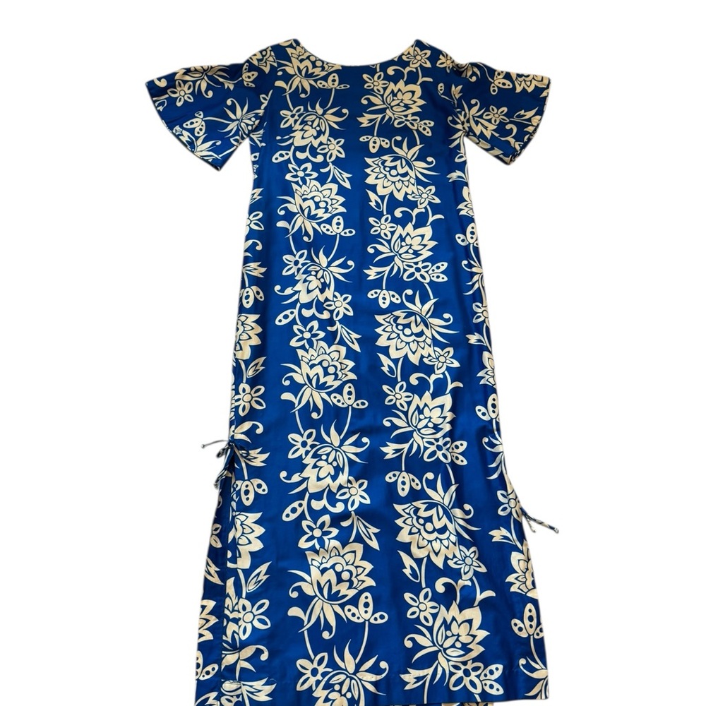 Vintage Reef Hawaii Blue Floral Dress – Made in Hawaii – Size M